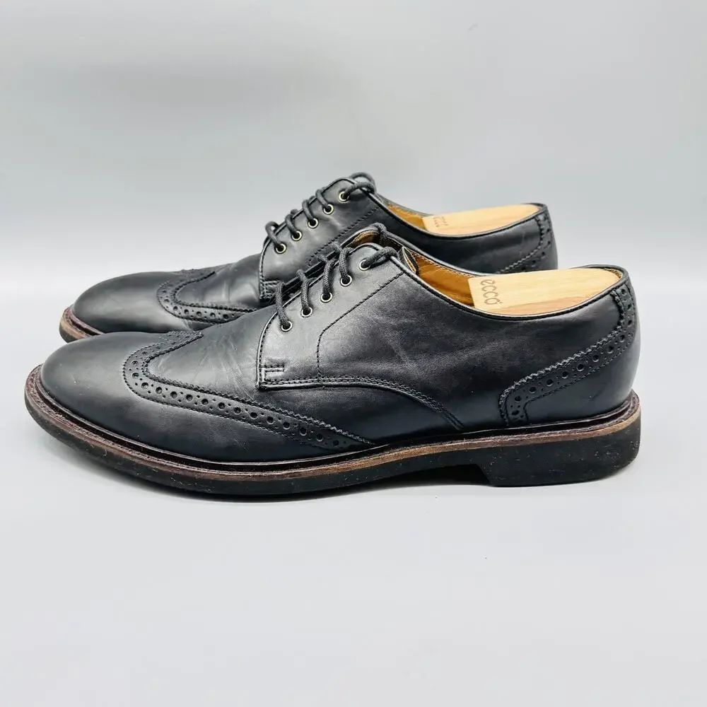 Cole Haan Shoes Mens 11 Black Leather Wingtip Brogue Oxford Dress Derby Lace Up